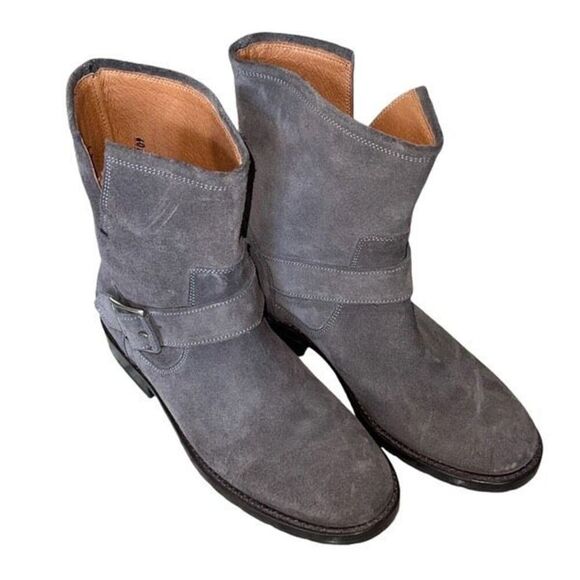 Frye Womens Hannah Engineer Suede Ankle Bootie Boots Gray Size 6B NWOT - Picture 3 of 7